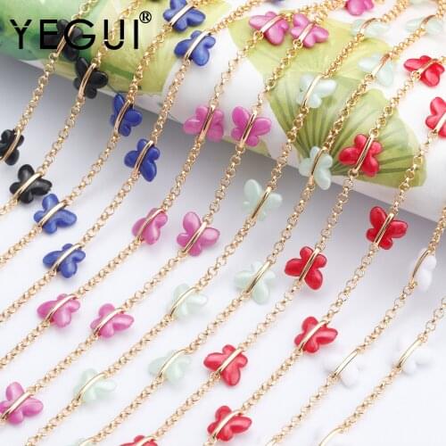 YEGUI C133,jewelry accessories,diy resin chain,18k gold plated,0.3 microns,charms,diy bracelet necklace,hand made,1m/lot