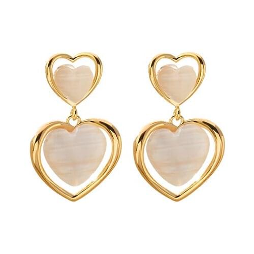 Womens Earrings Simple opal love earrings For Women Bohemian Fashion Jewelry