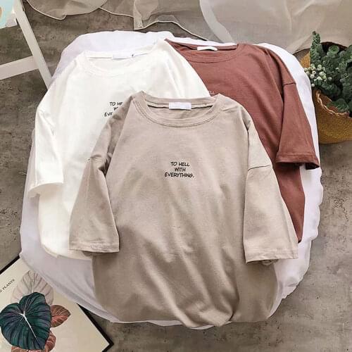 Women Short Sleeve T-shirts Loose Harajuku Plus Size 3XL Letter Printed Chic Simply All-match Women Korean Style Ulzzang Leisure