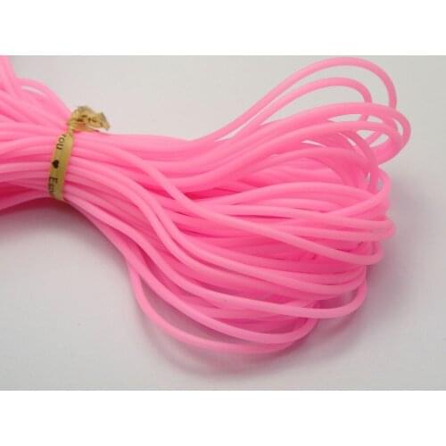 10 Meter Pink 2mm Soft Hollow Rubber Tubing Jewelry Cord Cover Memory Wire