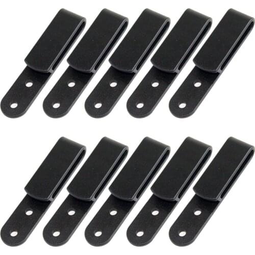 10PCS/LOT Tactical Black Tough Clip Belt Clip Universal Sheath/Holster Clip Loop With Mounting Screws