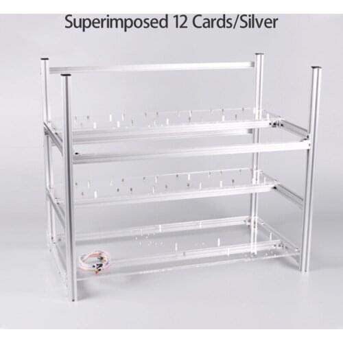12 GPU 14 GPU Multi-Graphics Card Chassis Frame All-Aluminum Graphics Card Rack Can Be Superimposed On The Open Server Box