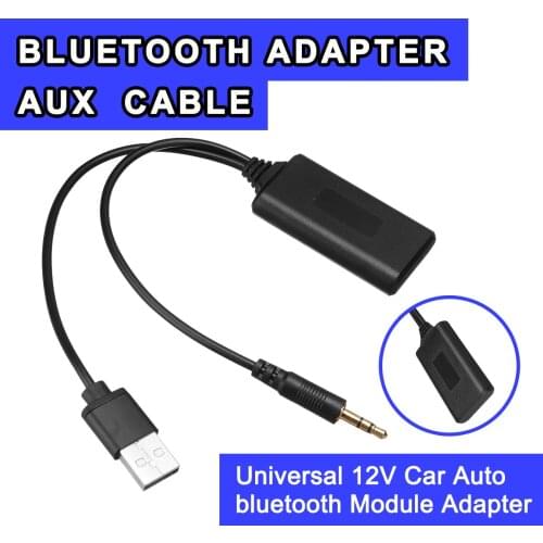 12V Universal Car Auto bluetooth Module Adapter Wireless Radio Stereo AUX-IN Adapter USB 3.5MM Jack Plug Aux Cable