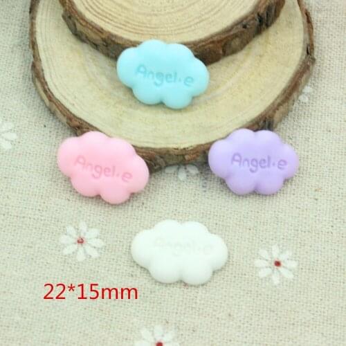 15pcs/lot mix colors resin cartoon cloud in solid color for kids hair phonecase DIY resin cabochons accessories