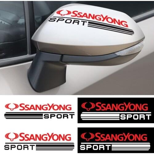 2pcs Car Badge Body Sticker Sport Rearview Mirror Sticker for SsangYong Actyon Turismo Ssang Yong Rodius Rexton Korando Kyron