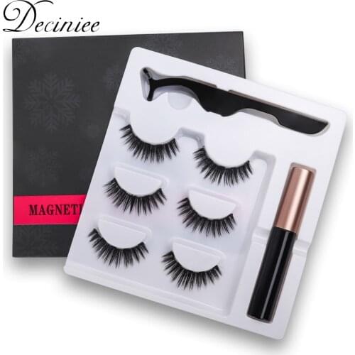 5 Magnet Eyelash Magnetic Liquid Eyeliner & Magnetic False Eyelashes Tweezer Set Waterproof Long Lasting Fake Eyelash Extension