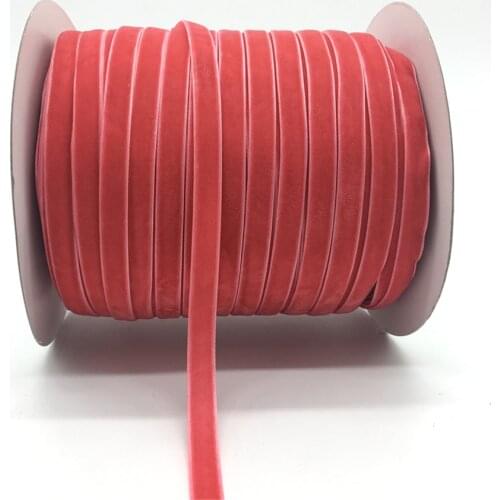 5yards/lot 3/8" 10mm Tomato Color Soft Comfortable Velvet Ribbon Headband Clips Bow Wedding Christmas Decoration