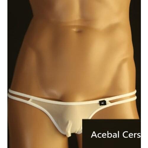 Acebal Cers brand men bikini shorts sexy low waist transparent underwear gay men lingerie men bikini sexy underwear XXL size