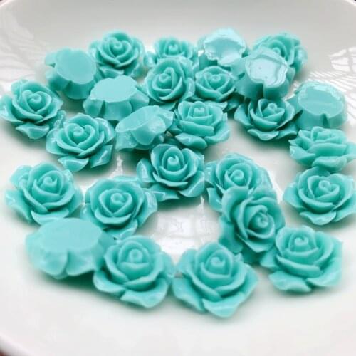 New 30pcs 15mm Resin 3D flower Rose Flatback Stone Scrapbook Wedding DIY Craft -B026