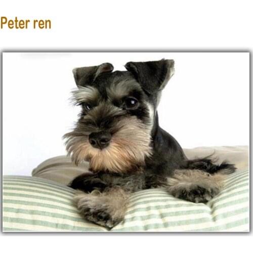 Peter ren diamond painting cross stitch 5d Diamond drawing living room round diamond Full embroidery dog sticky drilling Bed dog