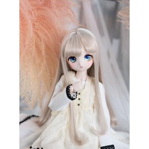 BJD doll wig is a doll accessory for 1/3 1/4 1/6 giant SD baby girl with air bangs fake hairy pear curls and long hair