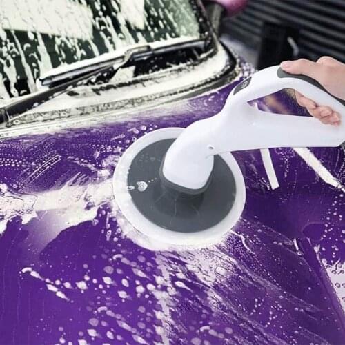 Electric Spin Scrubber-Cordless Floor Scrubber with 4 Replaceable Power Scrubbing Cleaning Brush Heads for Home-EU Plug