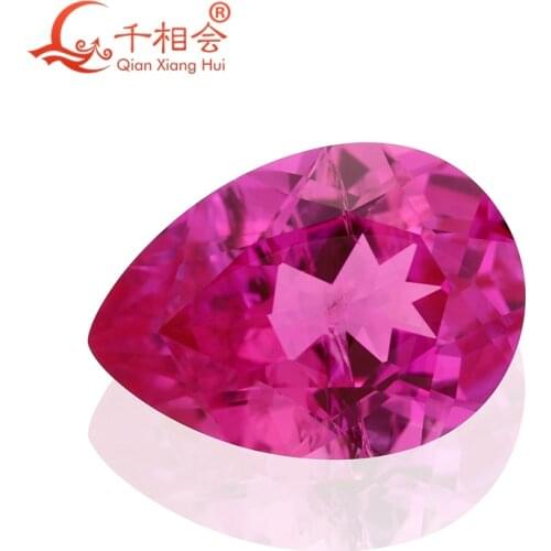 Pear shape natura l cut rub y 3# including minor cracks and inclusions synthetic corundum loose gem stone