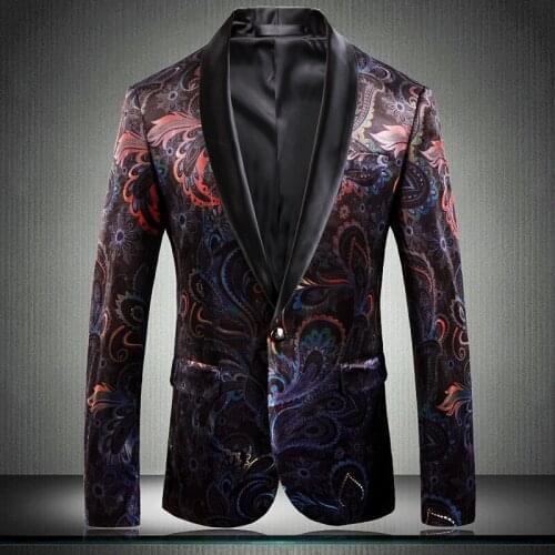Classic Luxury Blazer Male British Style Wedding Nightclub Single Breasted Blazer And Jackets Men Fashion Slim Blazers For Man