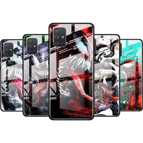 Venom Marvel cool for Samsung Galaxy S21 Ultra A71 A51 4G 5G A91 A81 A41 A31 A21 A11 A01 Tempered Glass Phone Case