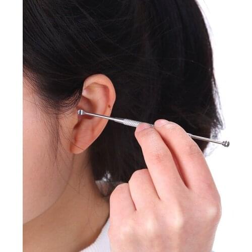 Ear scoop Ear scoop Ear scoop Double end stainless steel ear picking tool Spiral earwax rotary old fashioned