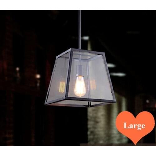 Merican brief show windows iron art pendant lights glass hang lamp E27 LED large lamp for pavilion&porch&stairs&studio CYDD019B