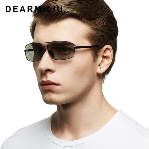 DEARMILIU 2019 Aluminum Magnesium Frame Square Polarized Sunglasses Men Lens Driving Day and Night Vision Goggles Sun Glasses