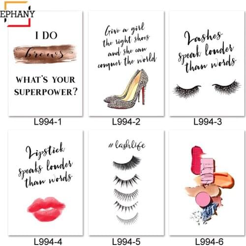 Eyelashes Print Lashes Studio Salon Funny Makeup Decor Modern Fashion Posters and Prints Wall Pictures for Living Room Bedroom