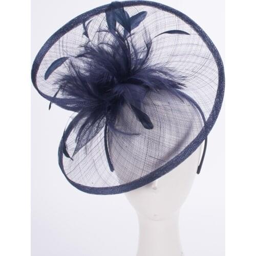 Womens Kentucky Derby Sinamay Saucer Fascinators Wedding Church Racing Hats Headband Headpiece T470