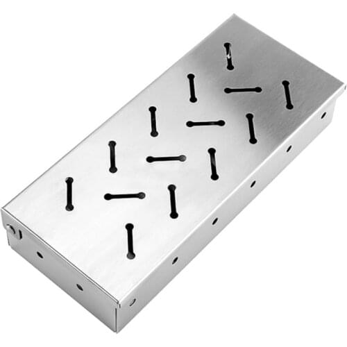 Durable BBQ Stainless Steel Wood Chips Smoker Box Wood Pellet Charcoal Gas Grilling Smoke Generator for Fish Beef Meat Smoking