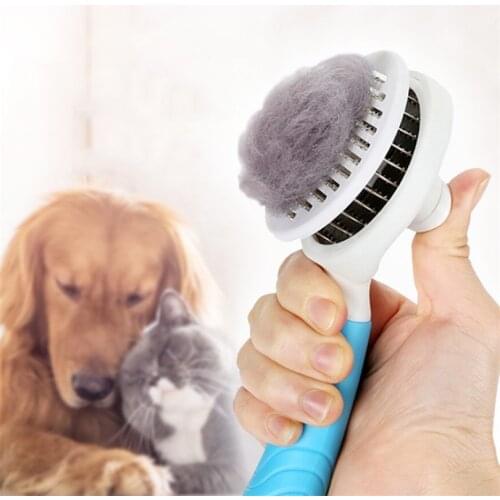Self Cleaning pet dog comb hair remover Pet Hair shedding Comb Pet Dog Cat Brush dog grooming Slicker Brush Tool brosse chien
