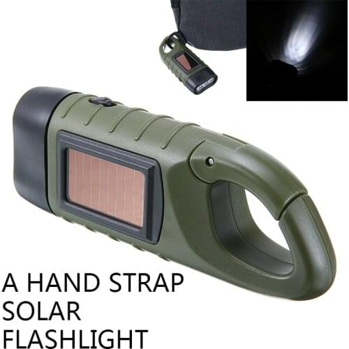 Hand Crank Flashlight Emergency LED Flashlight Camping LED Solar Powered Torch for Outdoor Mountaineering Tent Light