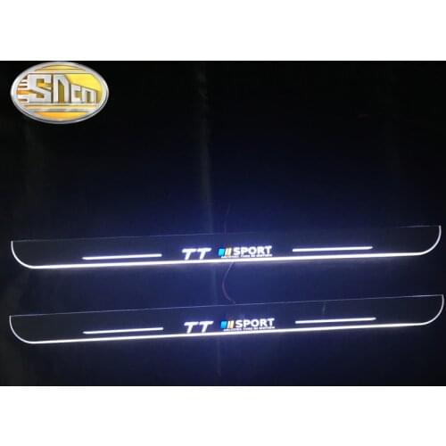 SNCN 2PCS Car LED Door Sill For Audi TT 8n 8j 8s mk1 mk2 mk3 Ultra-thin Acrylic Dynamic LED Welcome Light Scuff Plate Pedal