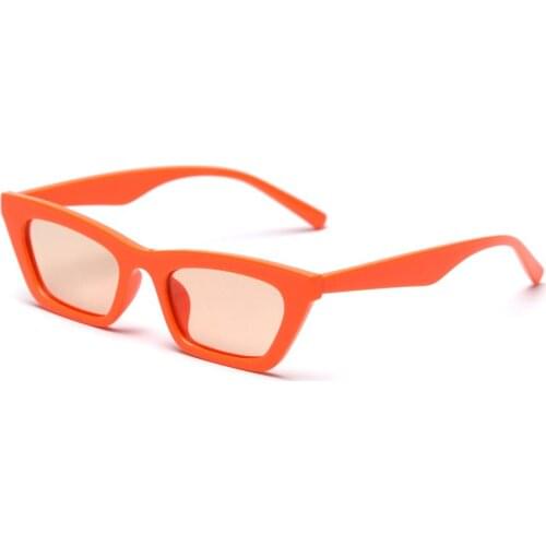 Brand Designer Small Frame Sexy Leopard Sunglasses Shades For Women Fashion Retro Women Orange Rectangular Sunglasses with BoxNX