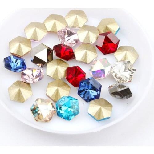 Triangles Glass Mix Color Crystal Sew On Rhinestone High Quality Pointback Sew On Rhinestone Sewing Rhinestone For Garment