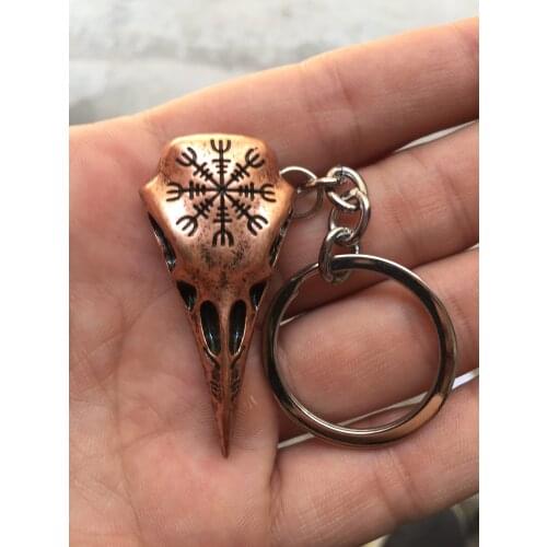 Viking Helm of Awe Odin Raven skull odin raven amulet Keychain