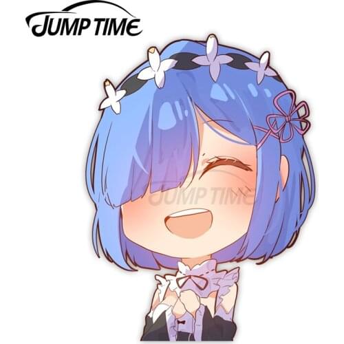 Jump Time 13 x 8.5cm Vinyl Decoration Rem Cartoon Avatar Car Stickers Refrigerator Trunk Wiper Peeker Waterproof 3D Car Decor