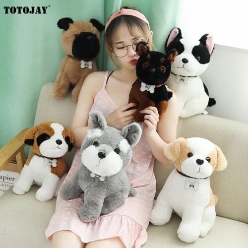 High Quality Simulation Chihuahua Bulldog Plush Toys Stuffed Soft Animal Bago Puppy Dolls For Children Kids Home Decor Xmas Gift