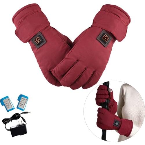 Adjustable Temperature Lithium Battery Powered Electric Rechargeable Heated Gloves Waterproof Outdoor Camping Hiking Motorcycle