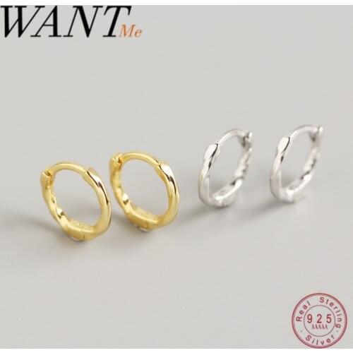 WANTME Genuine 100% 925 Sterling Silver Minimalist Round Knot Rope Stud Earrings for women Daily Life Teen Birthday Jewelry Gift