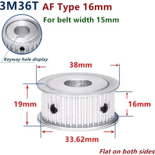 Arc 36 Teeth HTD 3M Timing Pulley Bore 5-17mm for Width 15mm 3M Synchronous Belt HTD3M pulley gear wheel 36T 36Teeth