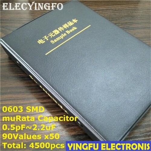 0603 Japan muRata SMD Capacitor Sample book Assorted Kit 90valuesx50pcs=4500pcs (0.5pF to 2.2uF)