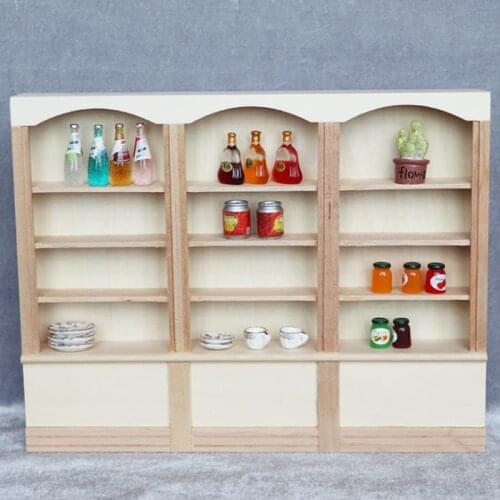 1/12 Dollhouse Miniature Bookcase Display Shelf Modern Style Doll House Furniture Toys