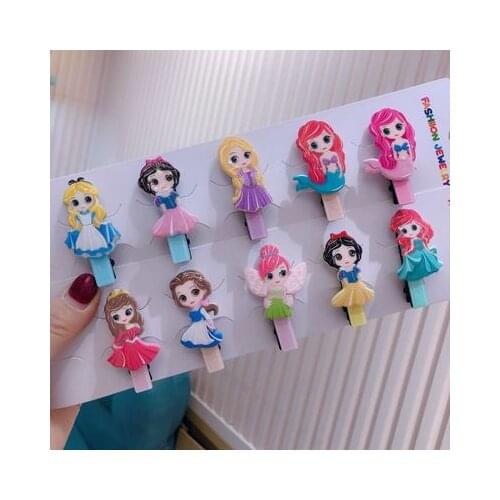1Sets Disney Princess mermaid Anime Headwear Kids Accessories Cartoon Hairband Child Girls Hair Pin Birthday Gifts New