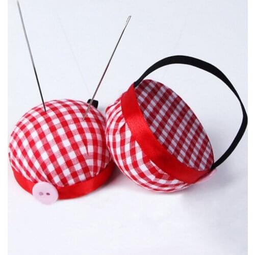 1pc Ball Shaped Needle Pin Cushion With Elastic Wrist Belt DIY Handcraft Tool for Cross Stitch Sewing Home Sewing Accessories