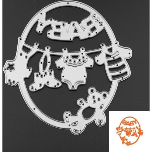 1pc Cute Baby Clothes Bear Metal Cutting Dies Embossing Template Stencils for DIY Scrapbook Album Frame Photo Cards Decor Crafts