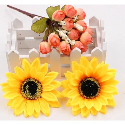 10pcs Sunflower Artificial Silk Flower Heads Wedding Party Home Decor DIY Craft Material Flowers 3 sizes