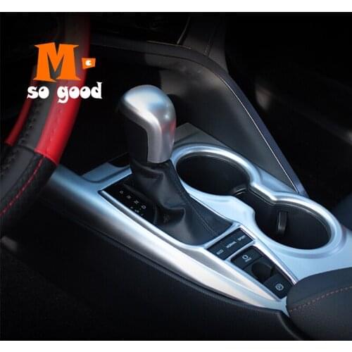 2018 for Toyota Camry ABS Chrome Car Gear Shift Knob Panel Water Cup Frame Cover Trim Auto Interior Styling Accessories Sticker