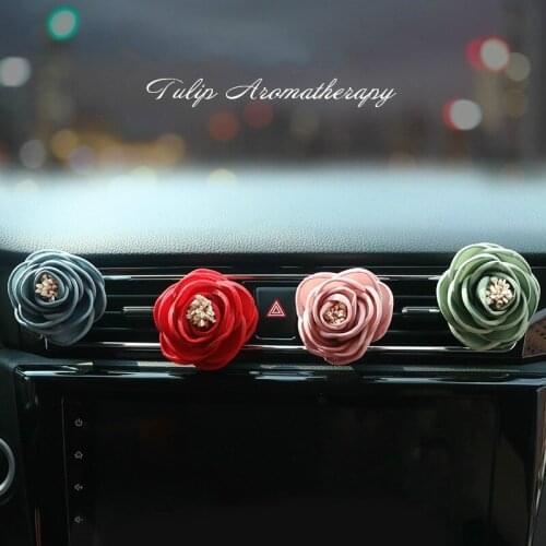 2020 Hot Sale Car Interior Air Freshener Creative artificial tulip Flower Air Condition Outlet clip Perfume Lovely Ornaments