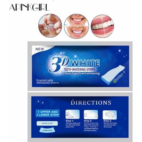 APINKGIRL 28Pcs Dental Bleaching Teeth Whitening Strips Double Elastic Gel Teeth Strips Whitening Kit Oral Hygiene Tool