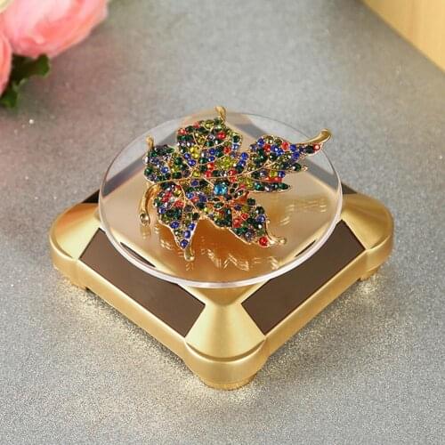 Auto Rotating Turntable Stand Necklace Bracelet Watch Display Solar Showcase 360 Degree Round Rotating Display Stand