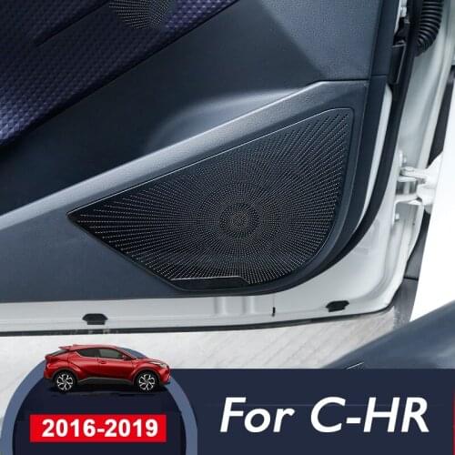 For Toyota C-HR CHR 2016 2017 2018 2019 Accossories Stainless Steel Car Inner Door Audio Speaker Loudspeaker Frame Cover Trim