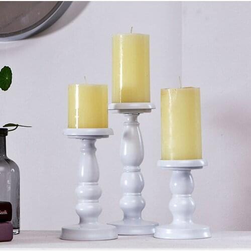 3 Size Elegant Candle Holder Stand Tabletop Candle Candlestick Iron MetalCraft Votice Candles home Wedding Candle Holders white