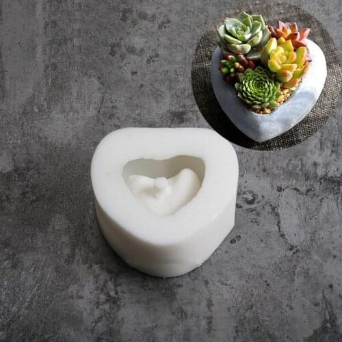 Heart design pot mold silicone flower pot mould Silicone concrete mold Clay mould concrete planter mold cake molds