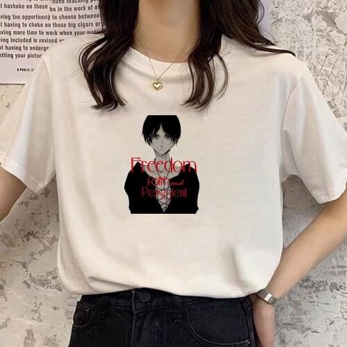 Women Tshirt Japanese Anime Attack on Titan T-shirt Ulzzang Harajuku Loose Gothic Tee Tops For Female Eren Jaeger Print T Shirt